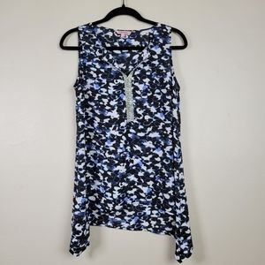 Juicy Couture Sleeveless Blue Black Printed Top